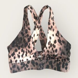 Leopard Print Crisscross Sports Bra – Size Small